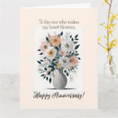 Elégante carte d'anniversaire de fleurs florales (Fleur jaune)