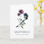 Elégante carte d'anniversaire de Sagittarius Flora (Fleur jaune)