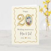 Elégante carte d'anniversaire du 20e Mariage - mam (Fleur jaune)