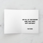 Élégante carte d'anniversaire en fibre de carbone (Intérieur)