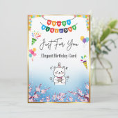 Elégante carte d'anniversaire florale pour elle. (Debout devant)