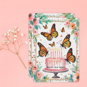 Elégante carte d'anniversaire Monarch & Cake