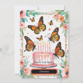 Elégante carte d'anniversaire Monarch & Cake (Dos)