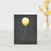 Elégante carte d'anniversaire noire avec ballon ja (Fleur jaune)