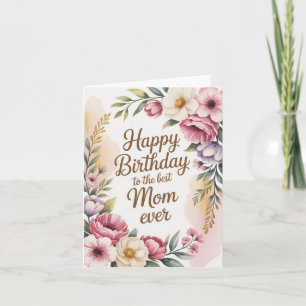 Elégante carte d'anniversaire pour maman