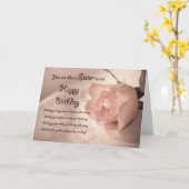 Elégante carte d'anniversaire rose pour comme une  (Fleur jaune)