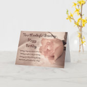 Elégante carte d'anniversaire rose pour grand-mère (Fleur jaune)