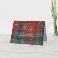 Élégante carte d'anniversaire sur le Tartan de la 