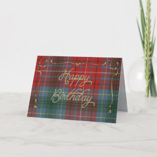 Élégante carte d'anniversaire sur le Tartan de la 