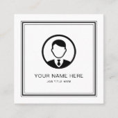 Elégante carte d'appel blanche avec script noir (Devant)