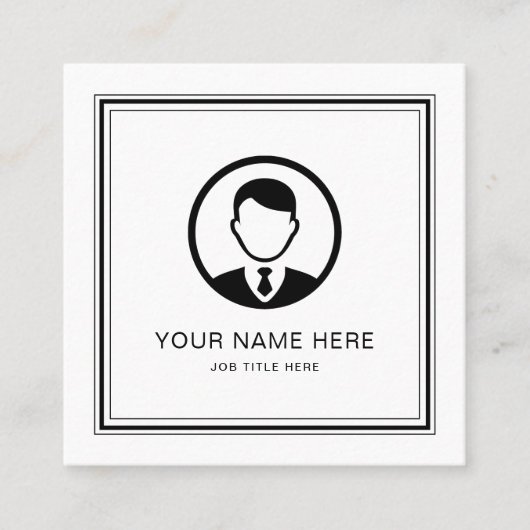 Elégante carte d'appel blanche avec script noir (Devant)