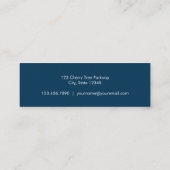 Élégante carte d'appel Floral Skinny (Dos)