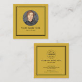 Elégante carte d'appel M Gold avec script noir (Devant / Derrière)