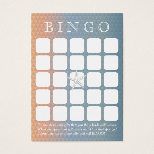 Élégante carte de bingo de Fête des mariées 5 x 5  (Devant)