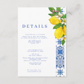 Elégante carte de boîtier citron et bleu méditerra (Devant)