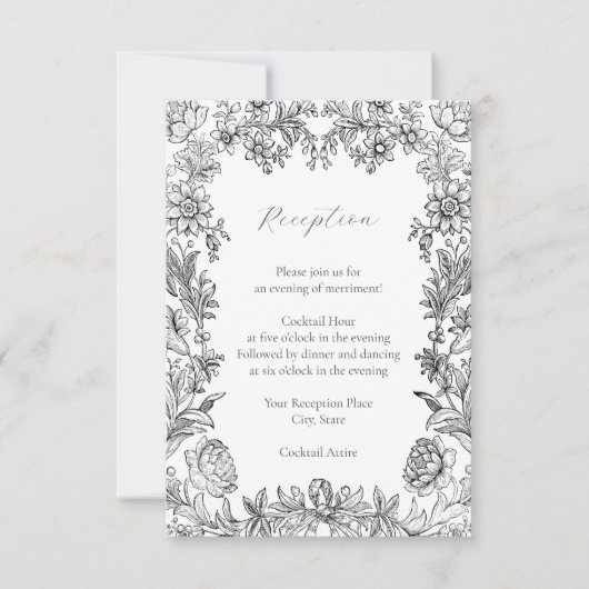 Élégante carte de boîtier de réception botanique f (Devant)