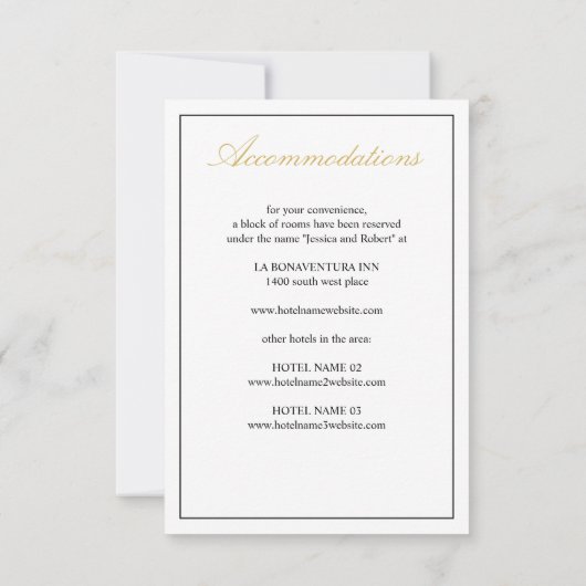 Élégante carte de boîtier de script or vertical (Dos)