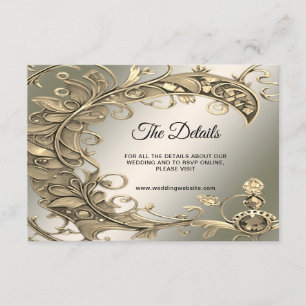 Élégante carte de boîtier décoratif or