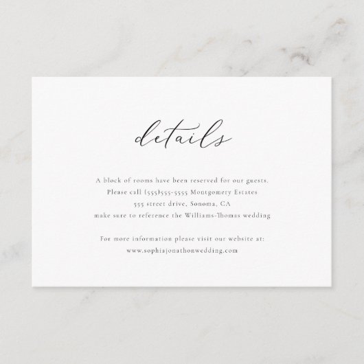 Élégante carte de boîtier Détails du script (Devant)