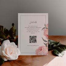 Élégante carte de boîtier en pivoine rose florale