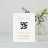 Elégante carte de boîtier Mariage de code QR Gold  (Debout devant)