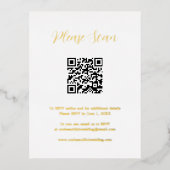 Elégante carte de boîtier Mariage de code QR Gold  (Recto)