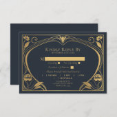 Elégante carte de boîtier Mariage Lotus Art Nouvea (Devant / Derrière)