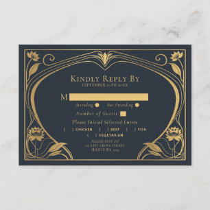 Elégante carte de boîtier Mariage Lotus Art Nouvea