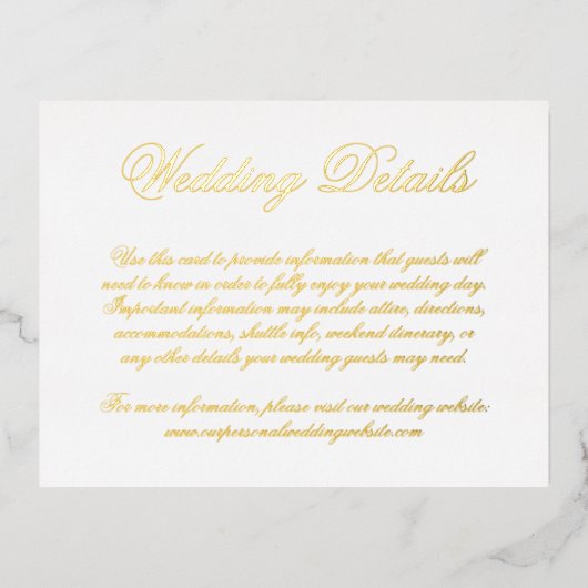 Élégante carte de boîtier Mariage officiel Gold Fo (Recto)