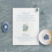 Élégante carte de boîtier Monogramme Hydrangée Ble