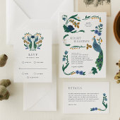 Elégante carte de boîtier RSVP Art Déco avec repas