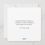 Elégante carte de Bon thanksgiving Floral Citrouil (Dos)