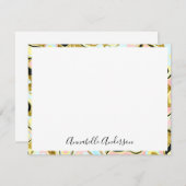 Elégante carte de bordures en marbre doré (Devant / Derrière)