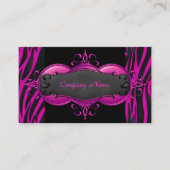 Elégante carte de boutique Zebra Hot Pink Black (Devant)