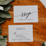 Élégante carte de calligraphie noire Choix de la c<br><div class="desc">Cette élégante carte RSVP de choix de calligraphie noire est parfaite pour un mariage simple. Le design neutre présente une carte minimaliste décorée de typographie romantique et fantaisiste. Cette carte de réponse mariage demande aux clients quel repas ils souhaitent à la réception.</div>