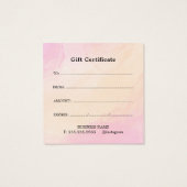 Elégante Carte de Certificat Cadeau Salon De Beaut (Dos)