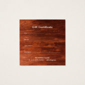 Elégante Carte de Certificat Cadeau Salon De Beaut (Dos)