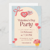 Élégante carte de cocktail de la Saint-Valentin (Devant / Derrière)