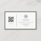 Elégante carte de code QR Carte de visite d'herbe  (Dos)