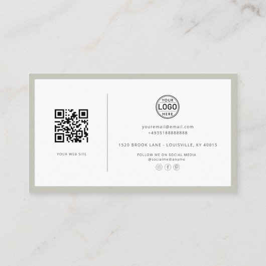 Elégante carte de code QR Carte de visite social M (Dos)