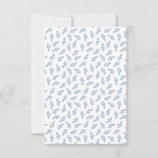 Elégante carte de code QR Mariage Blue Honeymoon F (Dos)