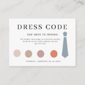 Elégante carte de code vestimentaire invité, tenue (Devant)