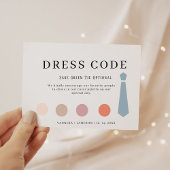 Elégante carte de code vestimentaire invité, tenue