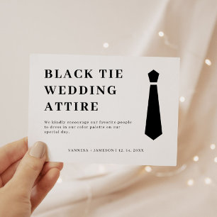 Elégante carte de code vestimentaire invité, tenue