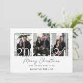 Élégante carte de collage de Noël de famille (Debout devant)