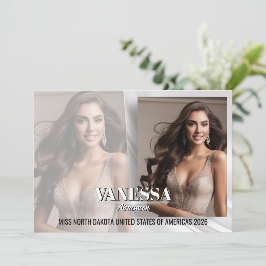 Élégante carte de composition autographe de style  (Debout devant)