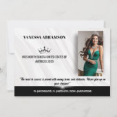 Élégante carte de composition autographe de style  (Dos)