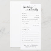 Elégante carte de conseil de mariage amusant (Devant / Derrière)