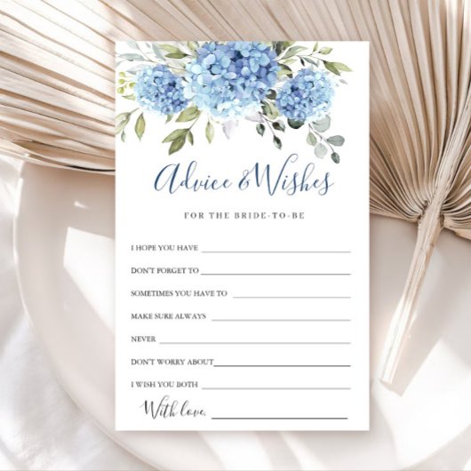 Elégante carte de conseil et de souhaits Blue Hydr