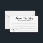 Elégante carte de conseil et de souhaits du Mariag<br><div class="desc">Simple Elegant Black Script Mariage Conseils & Voeux Card - N'hésitez pas à modifier,  customiser et personnaliser ce simple mais belle carte de conseil et de voeux mariage. Les options de modification sont disponibles.</div>